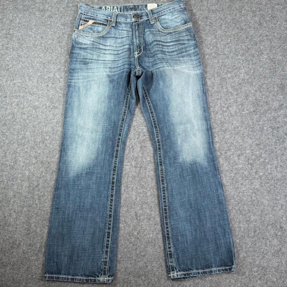 Ariat M4 Low Rise Bootcut Jeans Mens 32x32 Medium Wash Blue Denim 100% Cotton